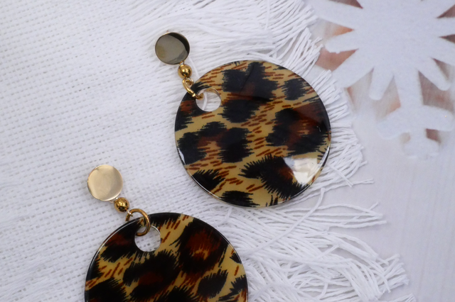 Boucles d’oreille léopard ronde