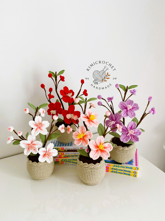 Cherry Blossom Sakura Flower Pot - Medium Size