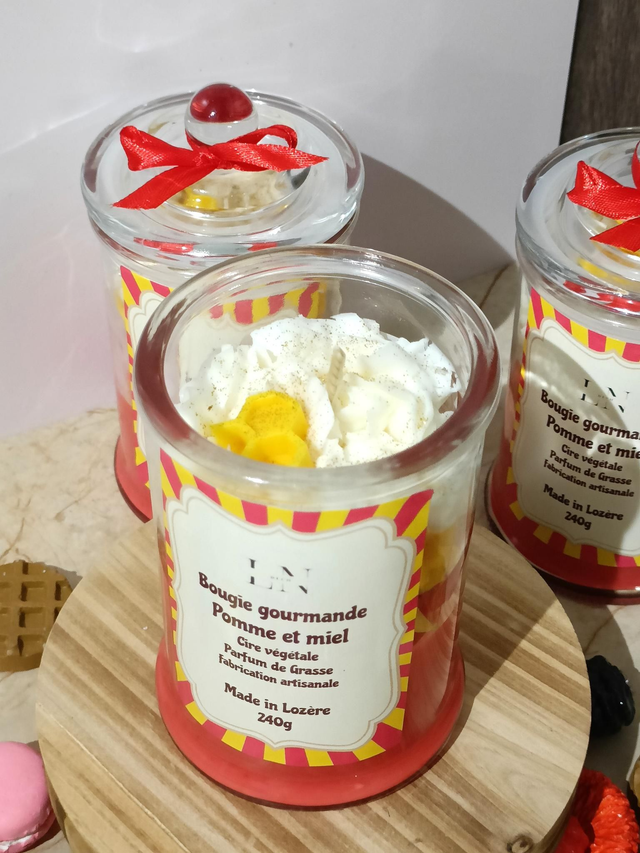 Bougie bonbonnière gourmande pomme et miel
