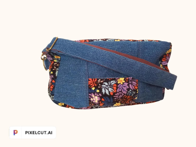 Sacoche en jeans et velours