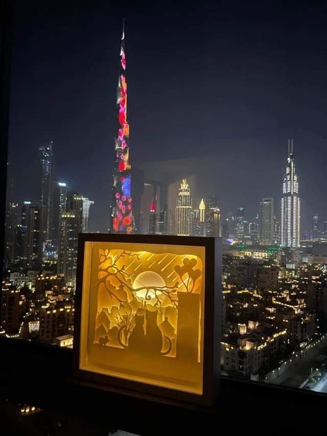 Boîte à lumière &quot;Chats sous la pluie&quot;