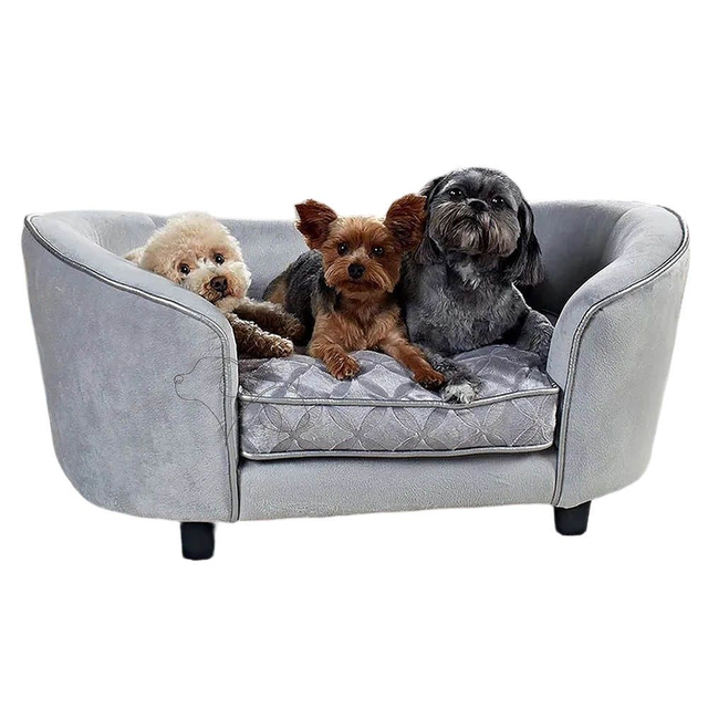 Hundesofa Enchanted Home "Quicksilver", 86,5 x 58,5 x 39,5 cm, silber