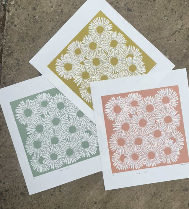 Days Eyes Lino print - various colours