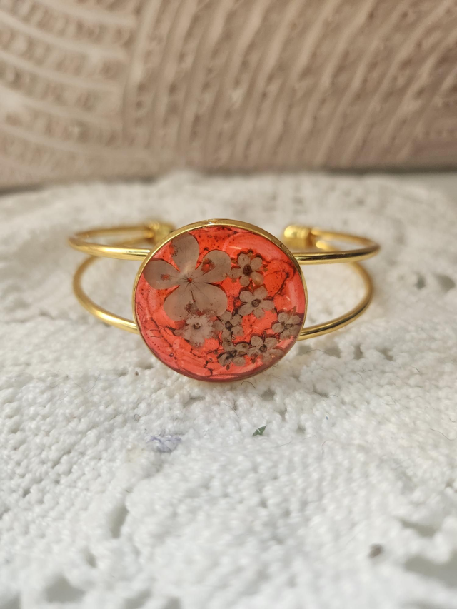 Bracelet rigide rose or