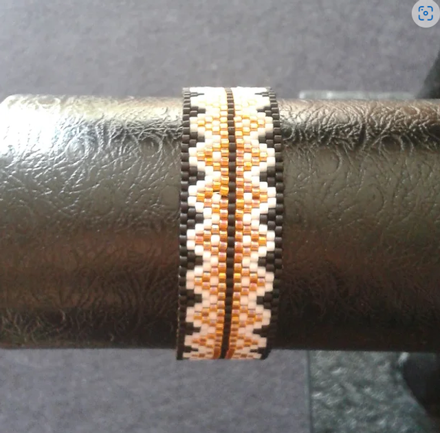 Bracelet miyuki zigzag orange/blanc/noir 