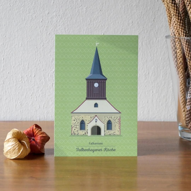 Postkarte &quot;Falkenhagener Kirche, Falkensee&quot;