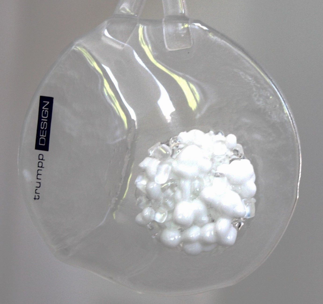 o8 Glas-"Kugel" Impression mit rundem 3D-Motiv in Kristalloptik o/ 8,0 cm . dw9 o22020 06