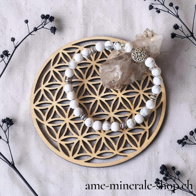 Bracelet en Howlite Blanche 