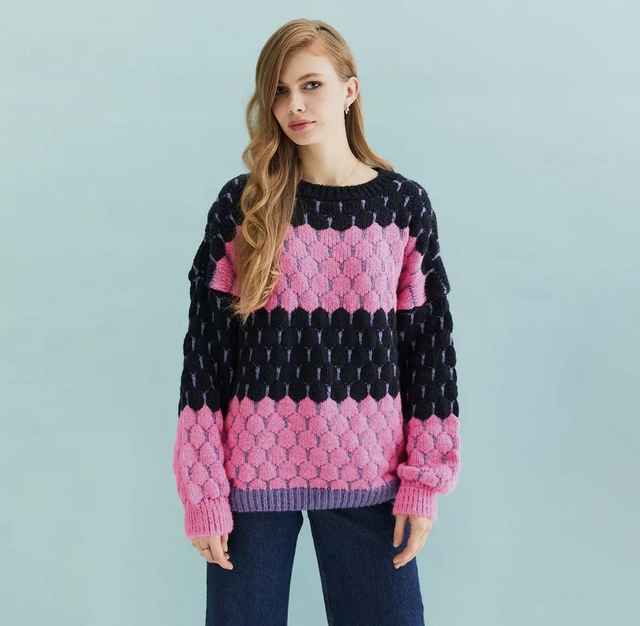 Marissa stripe bubble stitch jumper