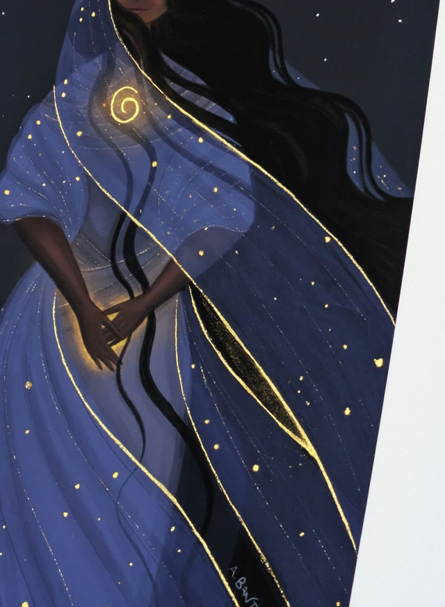 La Vierge porteuse du Verbe - Tirage d'art rehaussé de doré