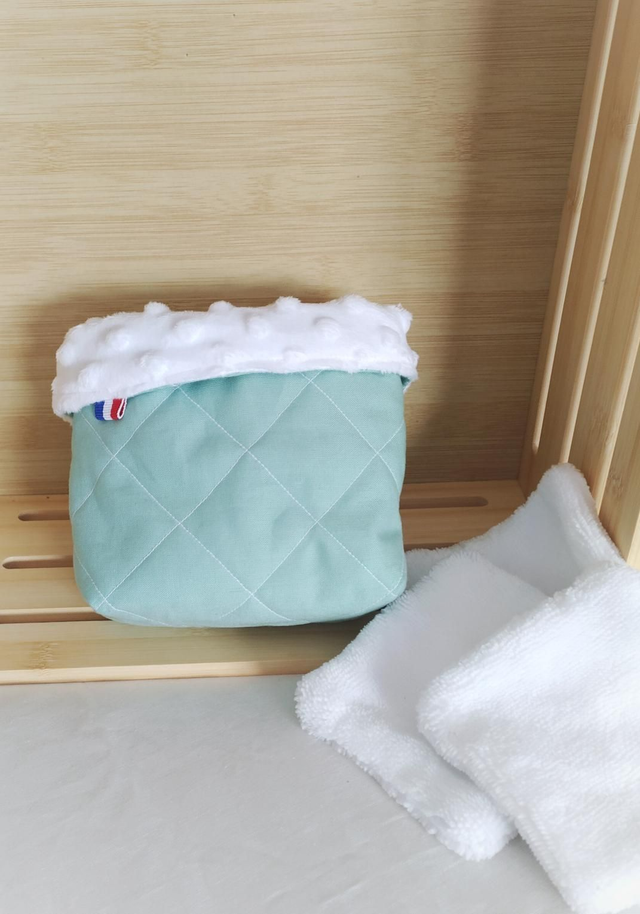 Panière de 7 lingettes double face en bambou