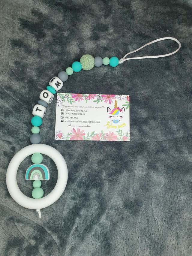 Attache Tétine Dentition Arc-en-ciel 