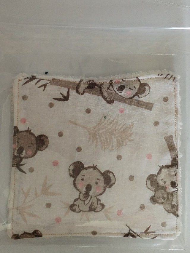 Lingettes lavable motifs Koala