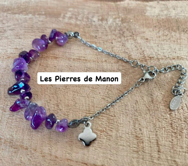 Bracelet Améthyste - Perles en Chips