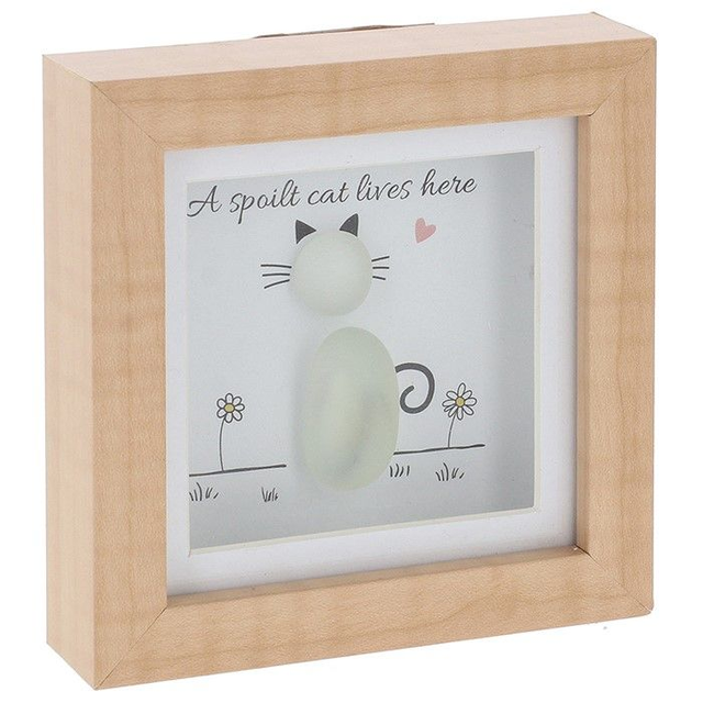 Spoilt Cat Pebble Glass Mini Plaque – 10cm Cat Lover Gift