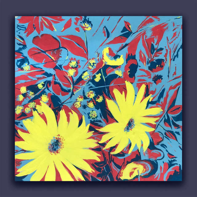 petit tableau fleurs 2 20X20