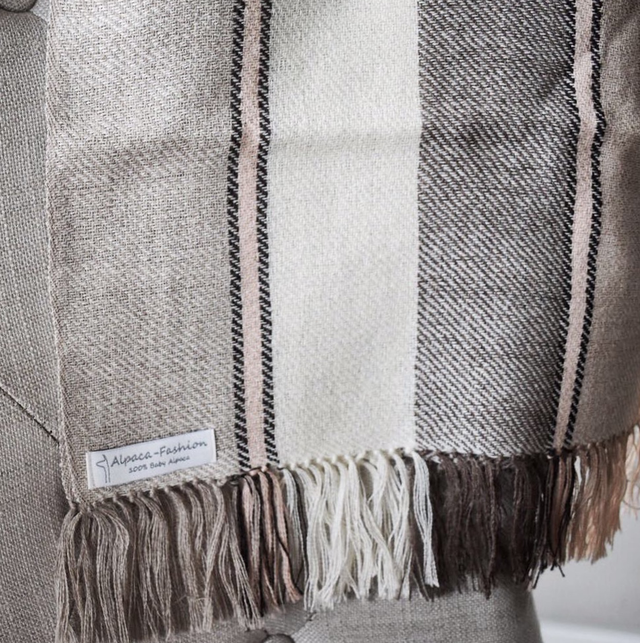 Herensjaal 100% baby alpaca 180cm x 35cm