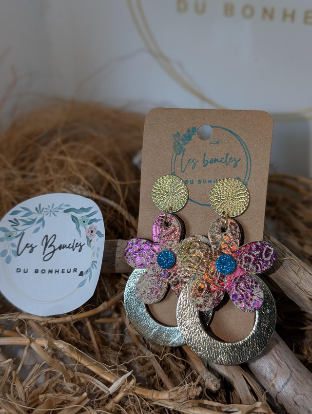 Boucles d'oreilles Baby Marguerite multicolore bm053