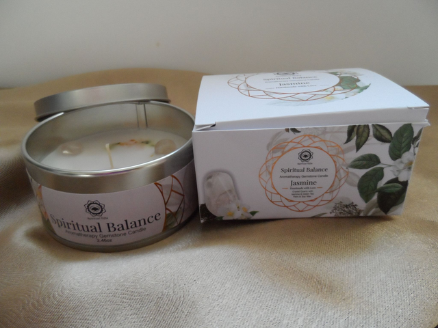 Bougie "Equilibre Spirituel" Cristal de Roche &amp; Jasmin - Green Tree