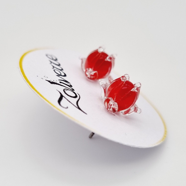 Puces d'oreilles - Clochettes rouges