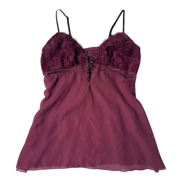 coquette dark red/burgundy velvet cups cami