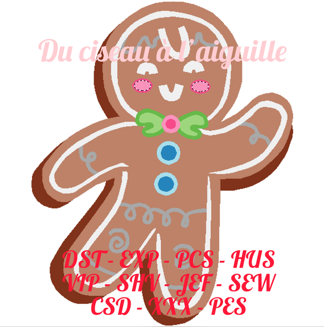 fichier broderie "Bonhomme en pain d'épices