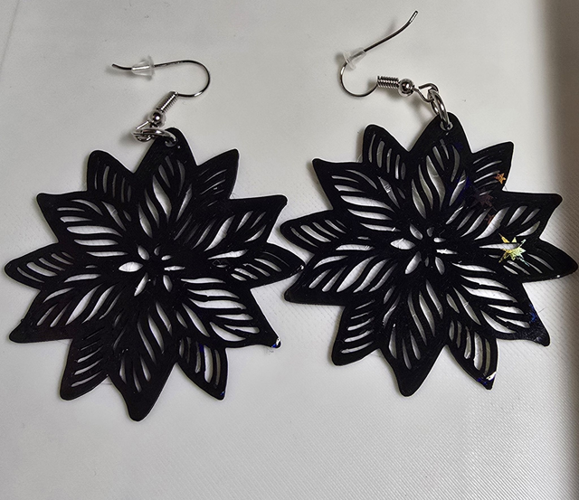 Boucles d'oreilles Fleur noire