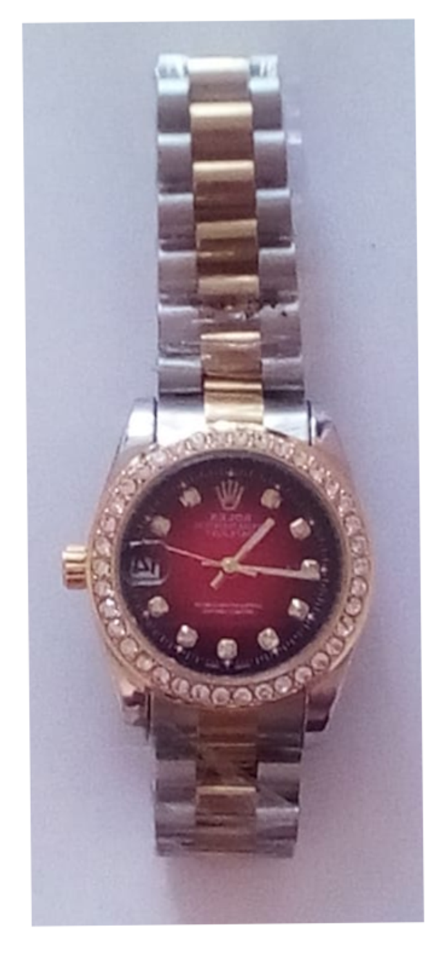 Ladies Red Face Battery Watch 