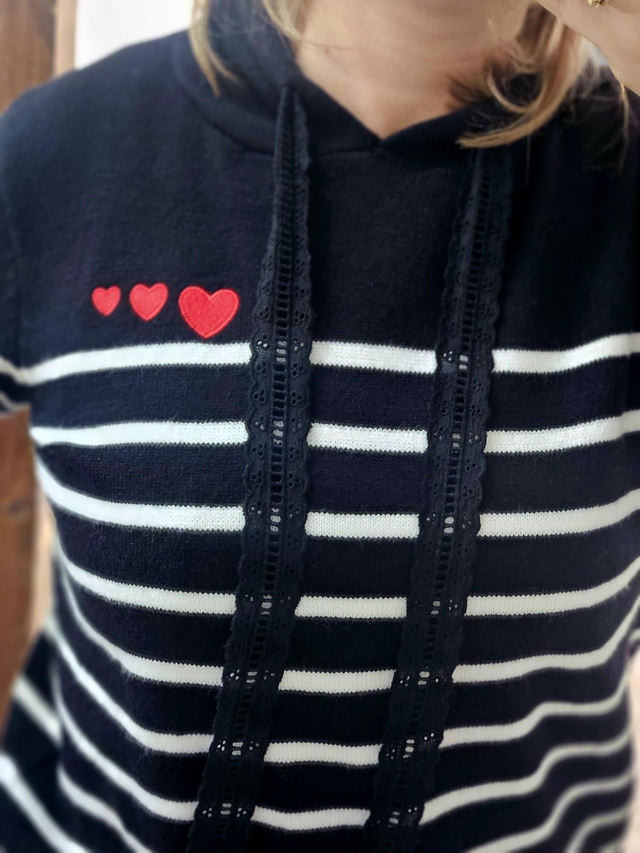 Pull à capuche noir