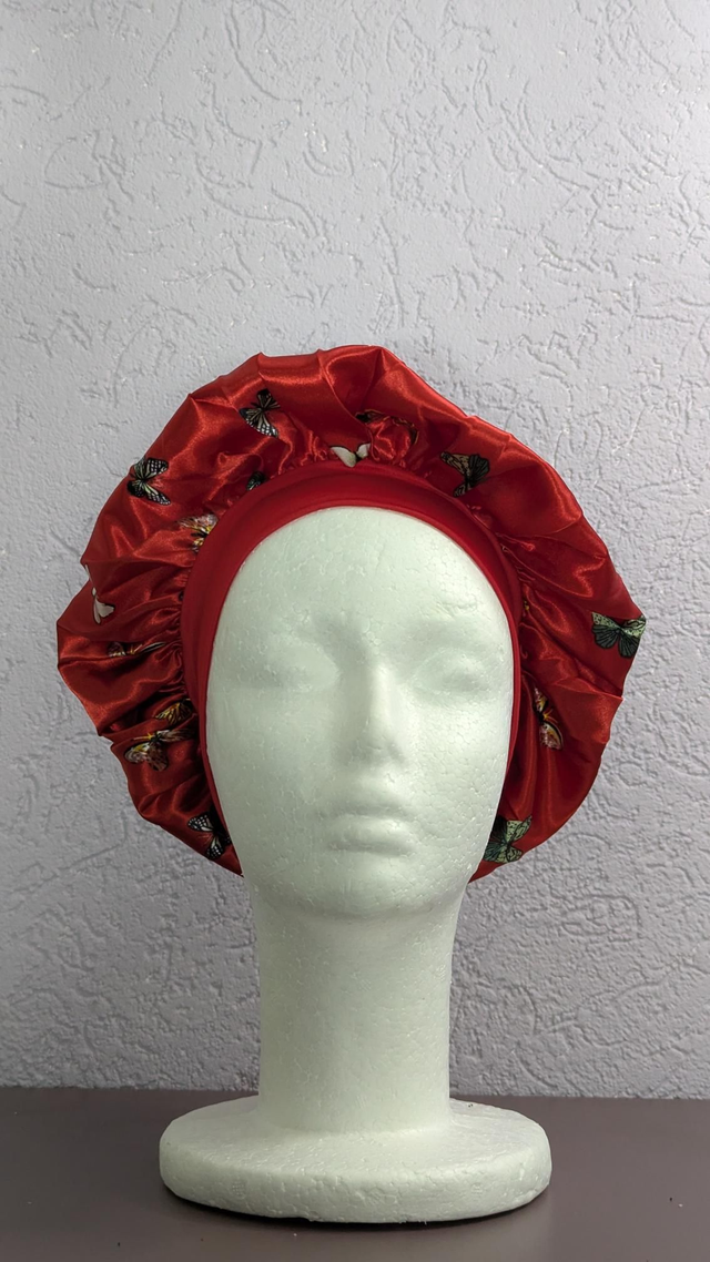 Satin Bonnet without Ribbon (Patterned)