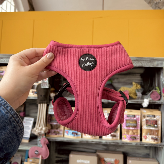 Pet Pooch Boutique Rose Pink Cord Dog Harness - Small