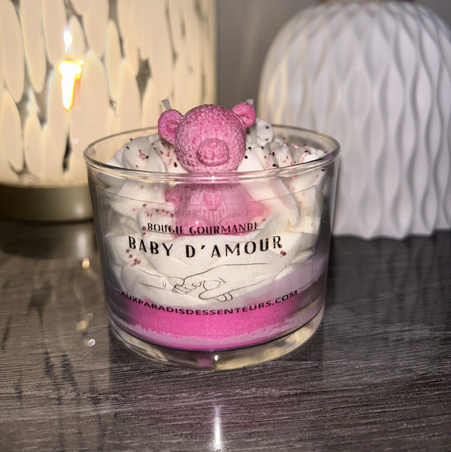 Bougie ourson rose - Musty