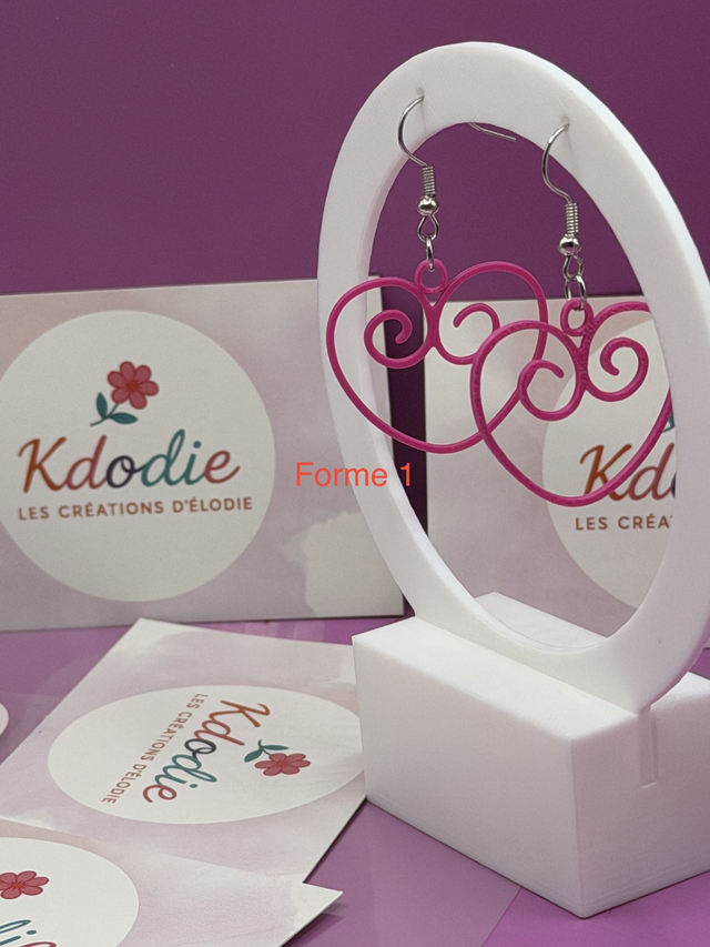 Boucles d'oreilles Coeur - Attaches Crochet