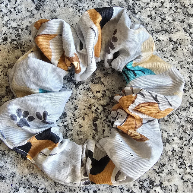 Grey Dog Scrunchie