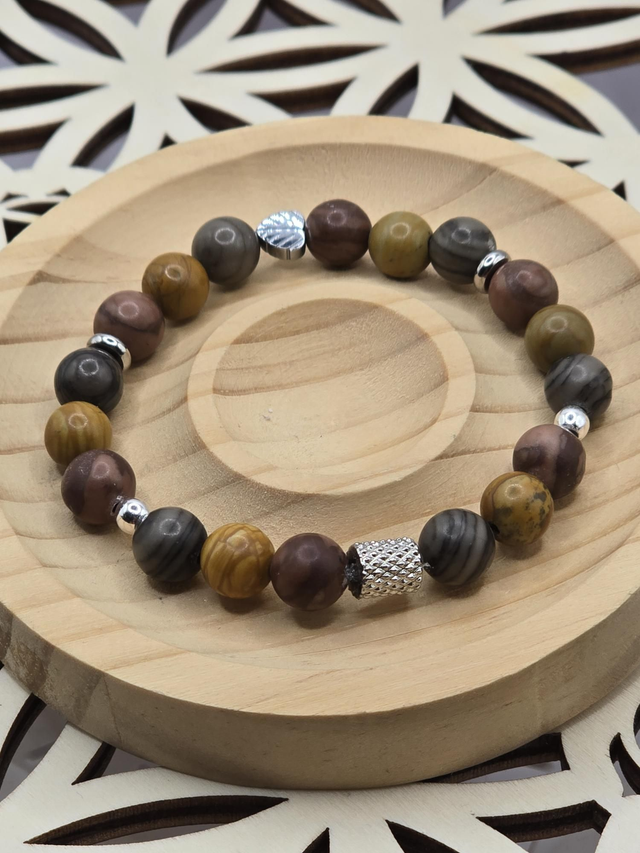 Bracelet Bois fossilisé 0,8 cm 