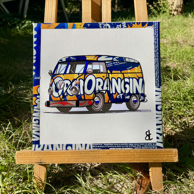 Tableau Combi vw vintage 20x20 cm