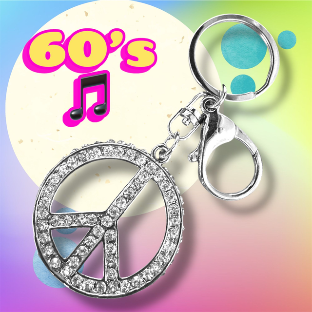 Silver diamanté 60s key ring