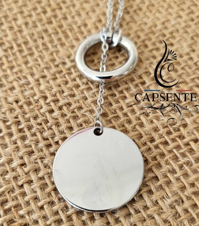 Collier Sautoir Ambre Argenté