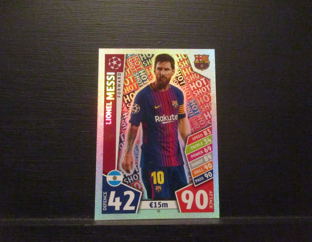 Lionel Messi - UEFA Champions League Match Attax 2017/18 Original Trading Card #35