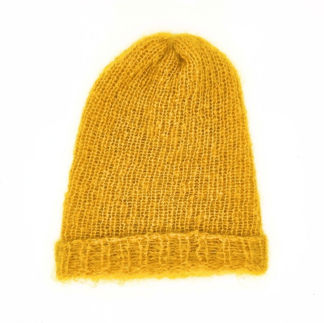Bonnet finition cotes Mohair de chevreau couleur Soleil