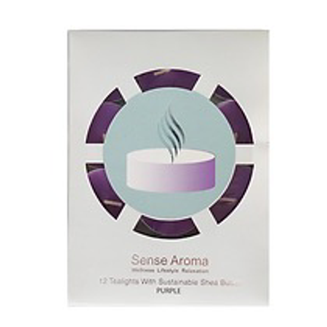 Sense aroma 12 pack tealight candles purple