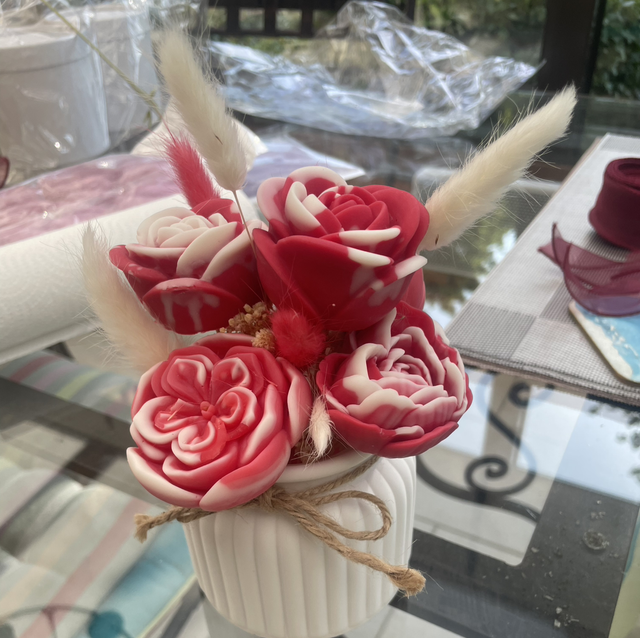 Bouquet rouge et blanc 