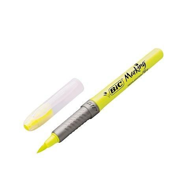 Surligneur stylo BIC Highlighter Grip Pointe biseauté 