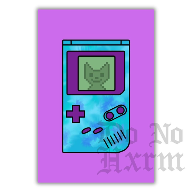 Console Cat Art Print (6x4)