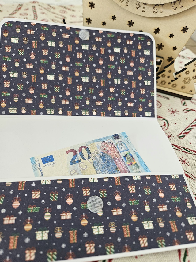 Pochette cadeau de Noël faite main – Pour chèque, billet ou carte cadeau