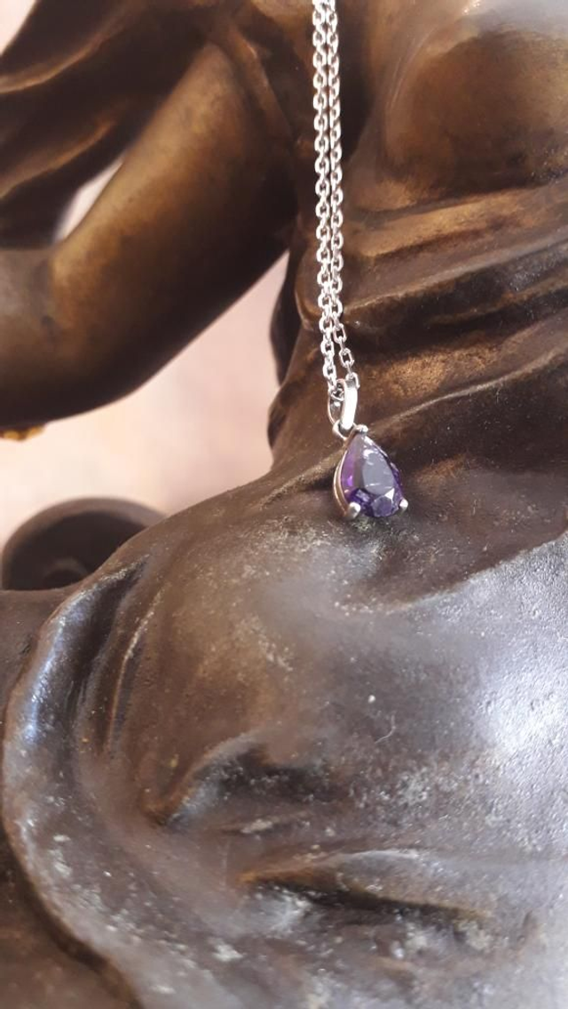Pendentif améthyste, argent 925.