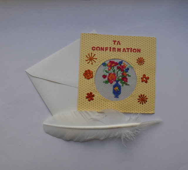 Le bouquet brodé de confirmation