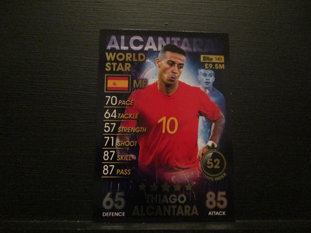 Thiago Alcantara - World Star Match Attax 101 Original Trading Card