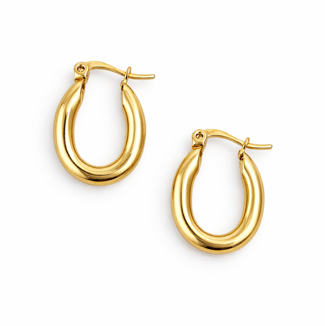 Argollas acero dorado 