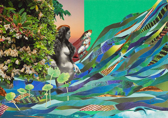 'Lush' collage (original, unframed)